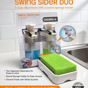 2 Soap Dispensers with a Swivel Sponge Holder